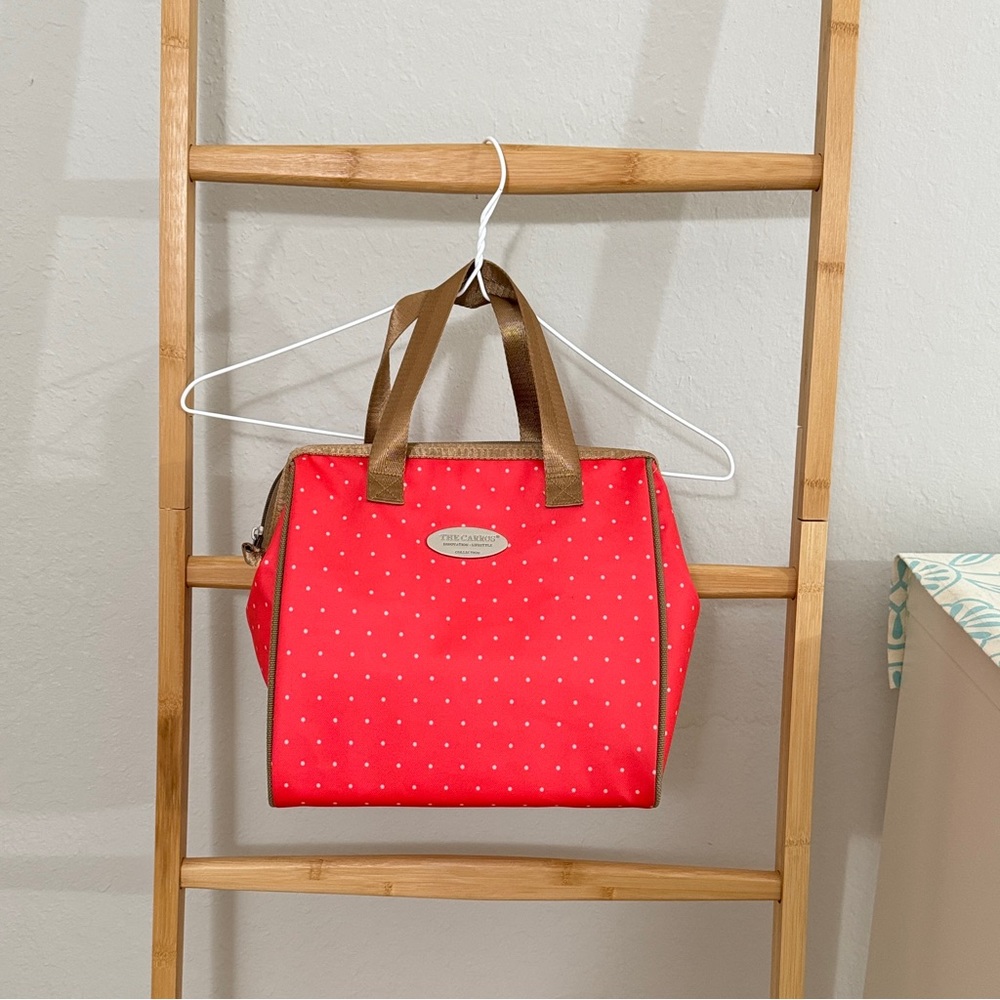 Polka Dot insulated lunch bag with two handles